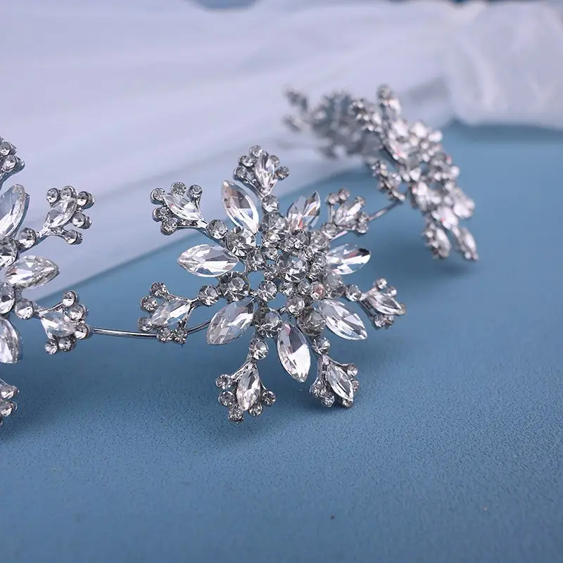 Snowflake Rhinestone Bridal Headdress Set