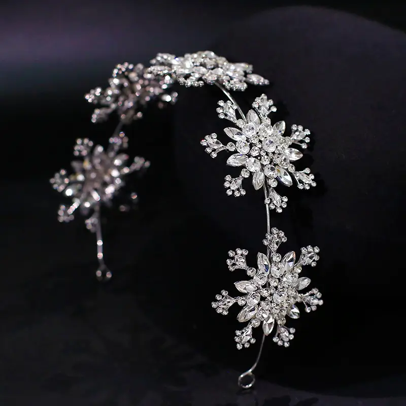 Snowflake Rhinestone Bridal Headdress Set