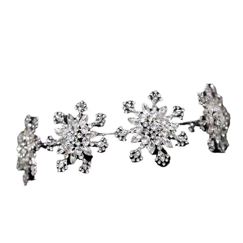 Snowflake Rhinestone Bridal Headdress Set