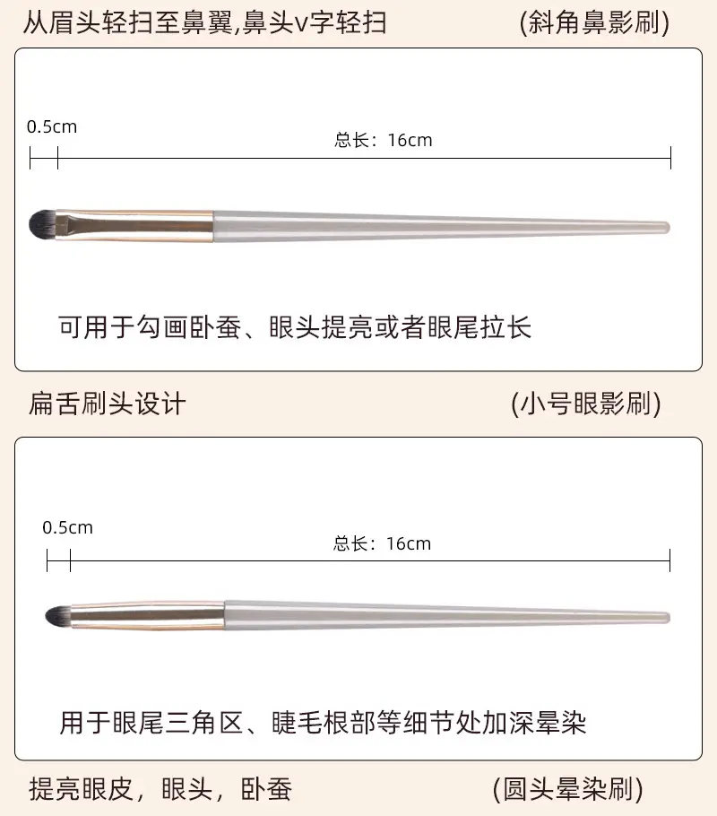 Yumoyuan Gilded 8-Piece Eye Makeup Brush Set with Bag — feature 6