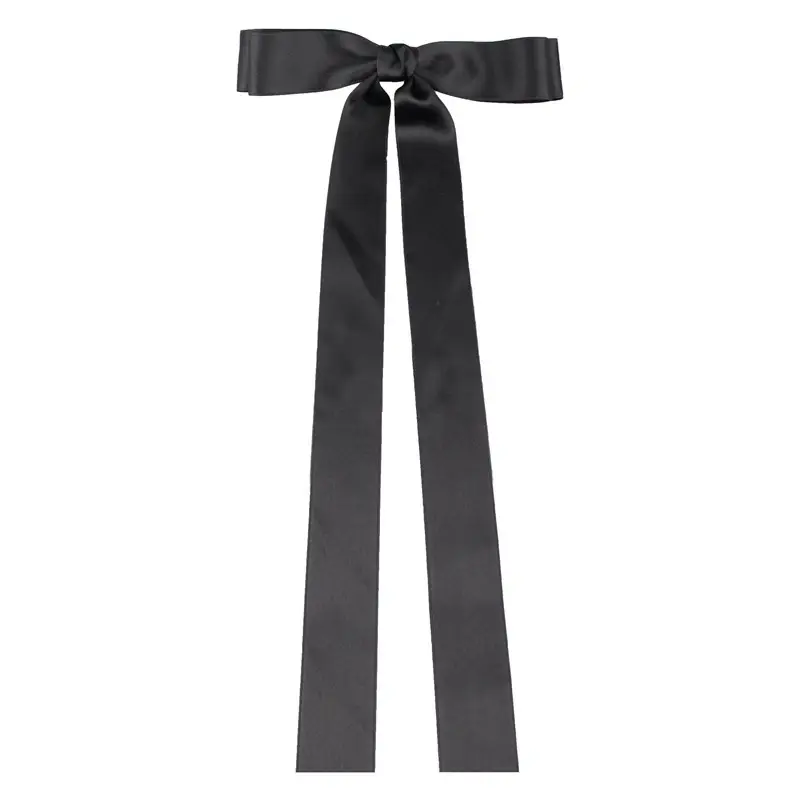Black Super Long Bow Hairpin Top Clip for Girls - Image 8