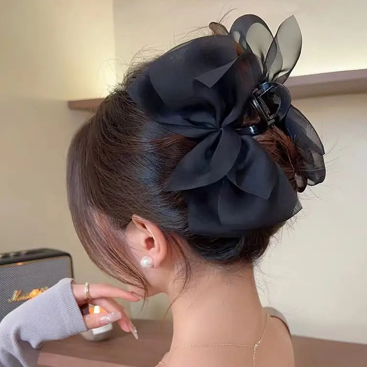 Black Bow Clip Hairpin for Women High-Grade All-Match — feature 11