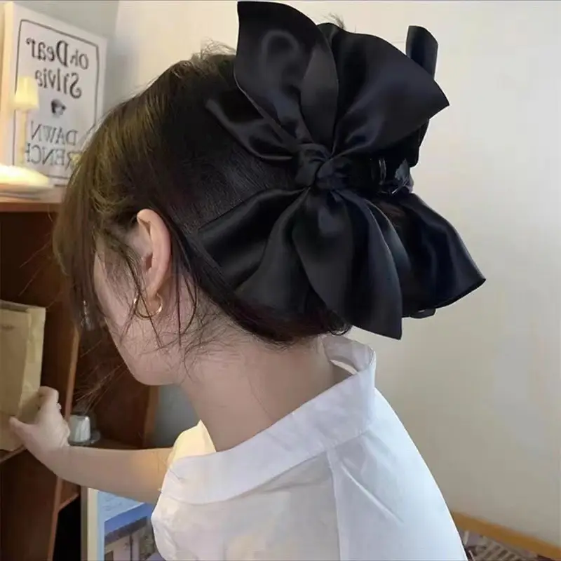 Black Bow Clip Hairpin for Women High-Grade All-Match — feature 13