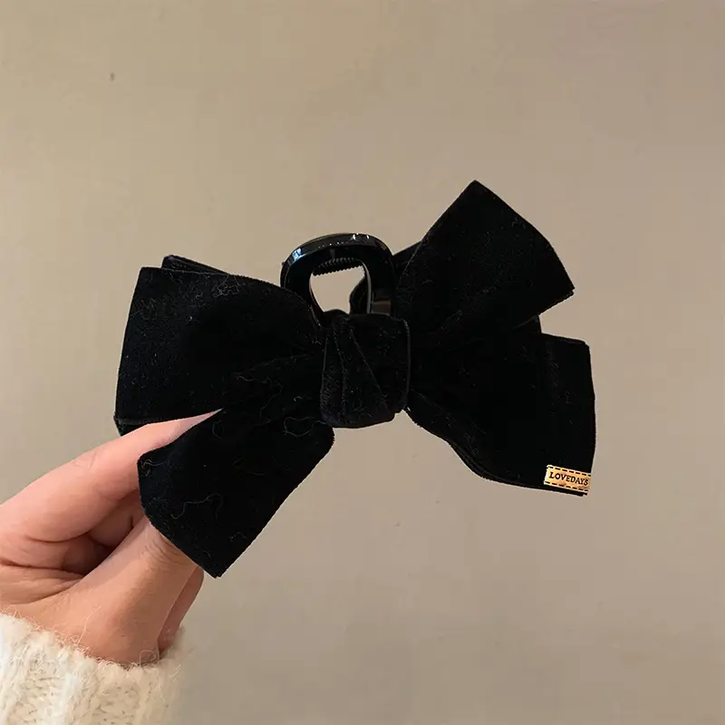 Black Bow Clip Hairpin for Women High-Grade All-Match — feature 3