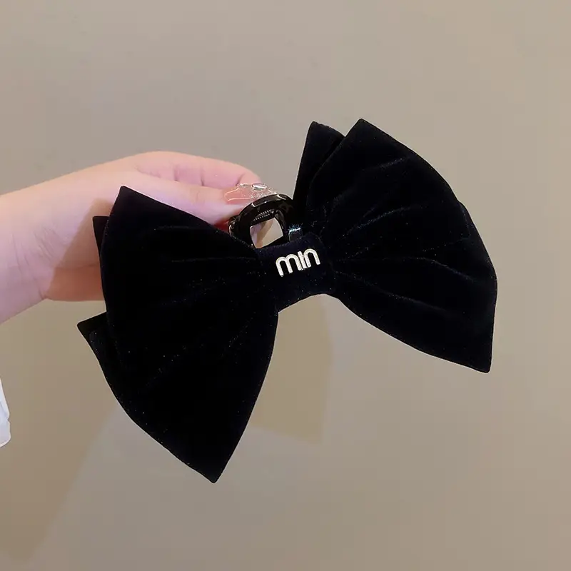 Black Bow Clip Hairpin for Women High-Grade All-Match — feature 5