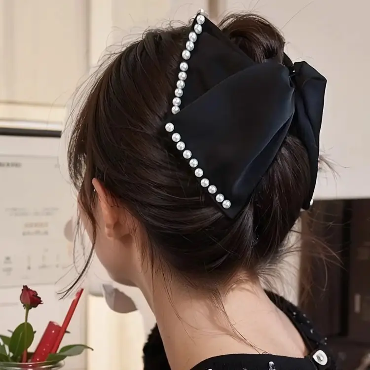 Black Bow Clip Hairpin for Women High-Grade All-Match - Image 12