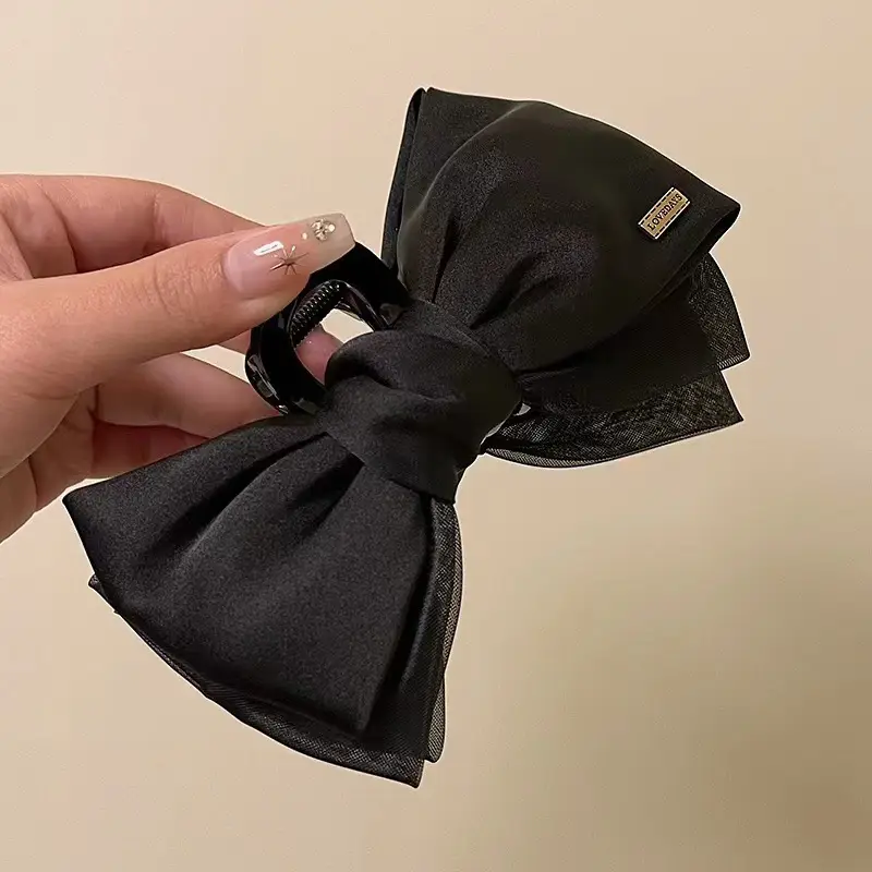 Black Bow Clip Hairpin for Women High-Grade All-Match - Image 32