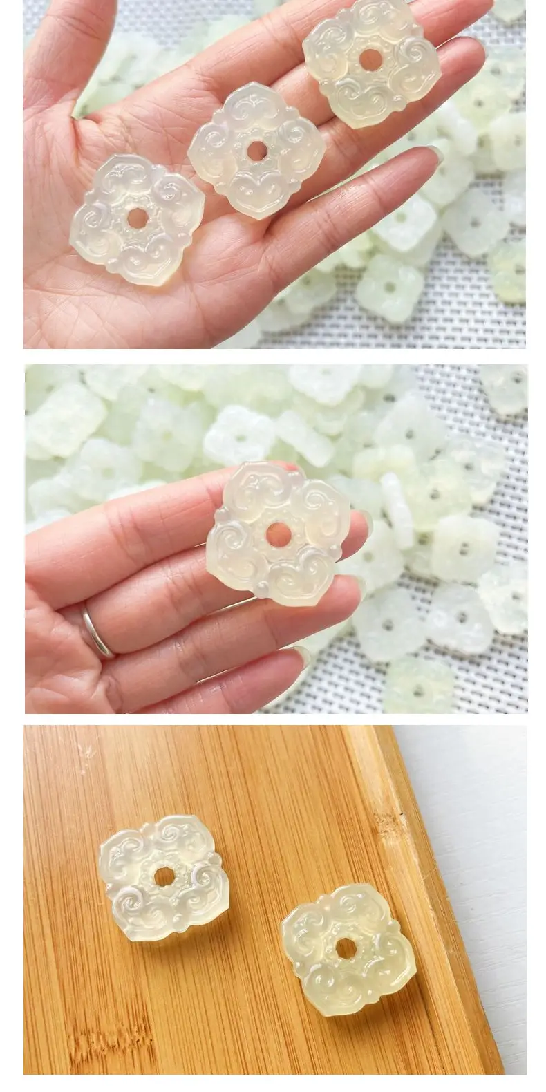 Natural Jade Sifang Ruyi Buckle Pendant — feature 6