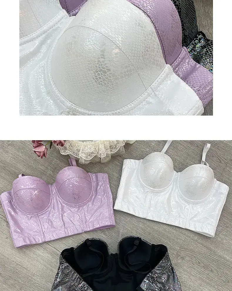 Lacquered Spice Snakeskin Bra-Free Vest Underwear — feature 11