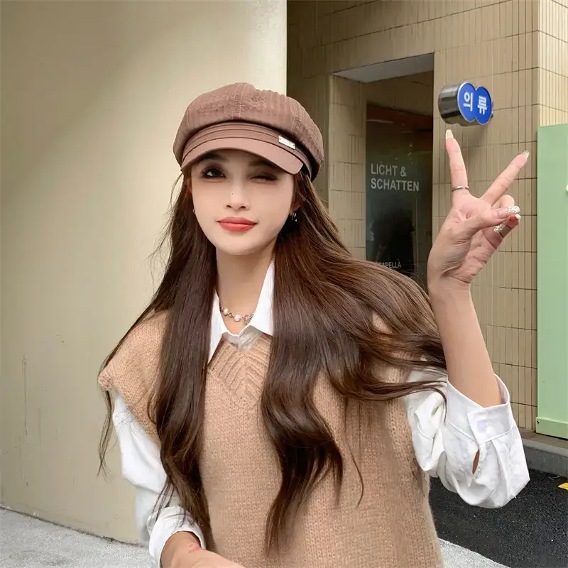 Women's Green Duck Beret with Cap