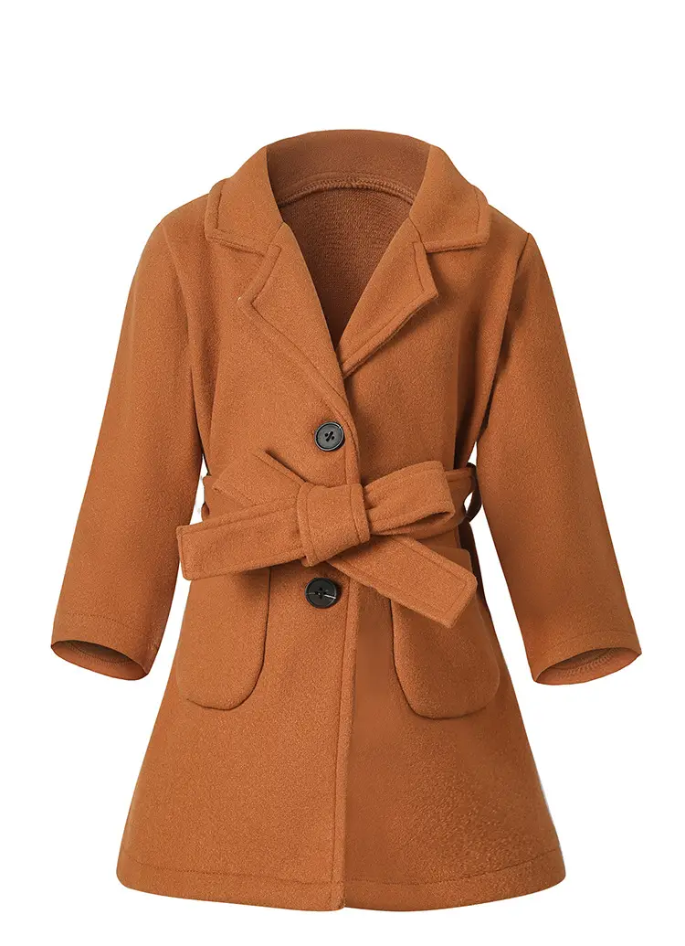 Women Woolen Long Coat Solid Brown Sheep Thick Lapels — feature 12