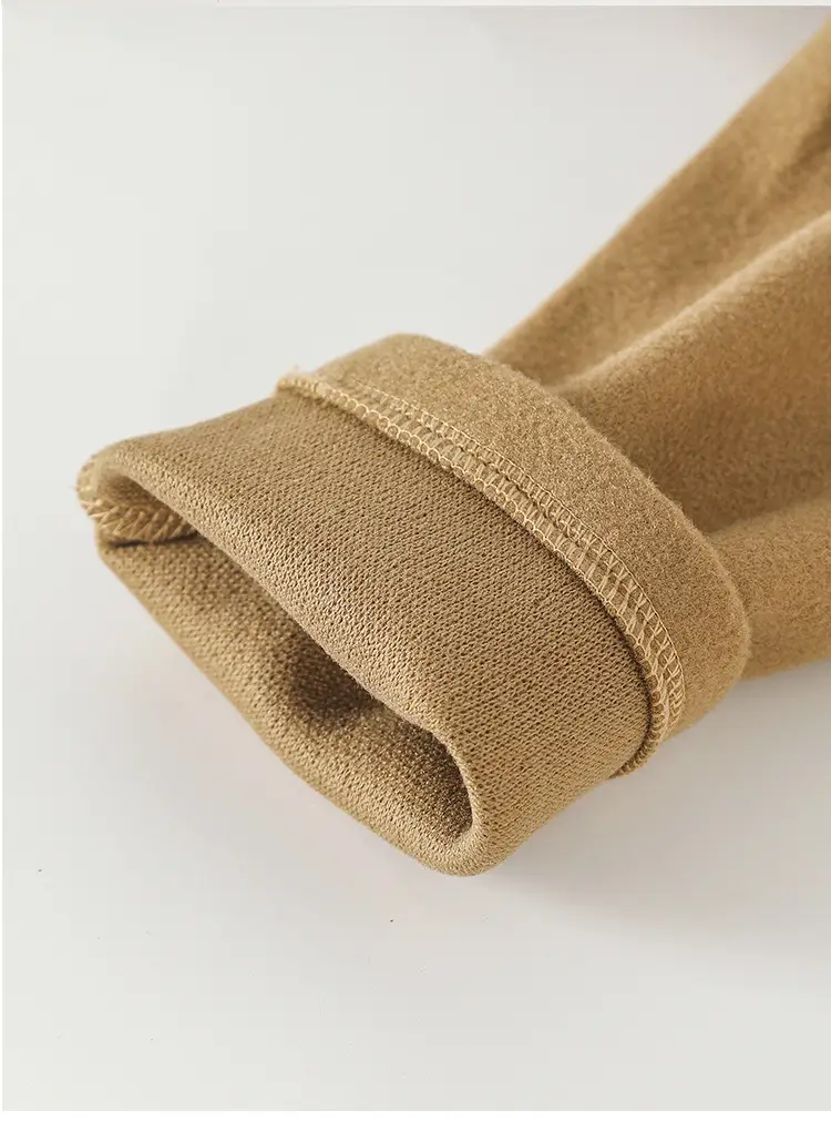 Women Woolen Long Coat Solid Brown Sheep Thick Lapels — feature 28