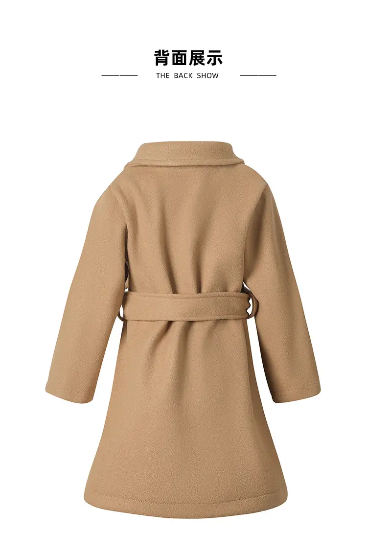 Women Woolen Long Coat Solid Brown Sheep Thick Lapels — feature 7