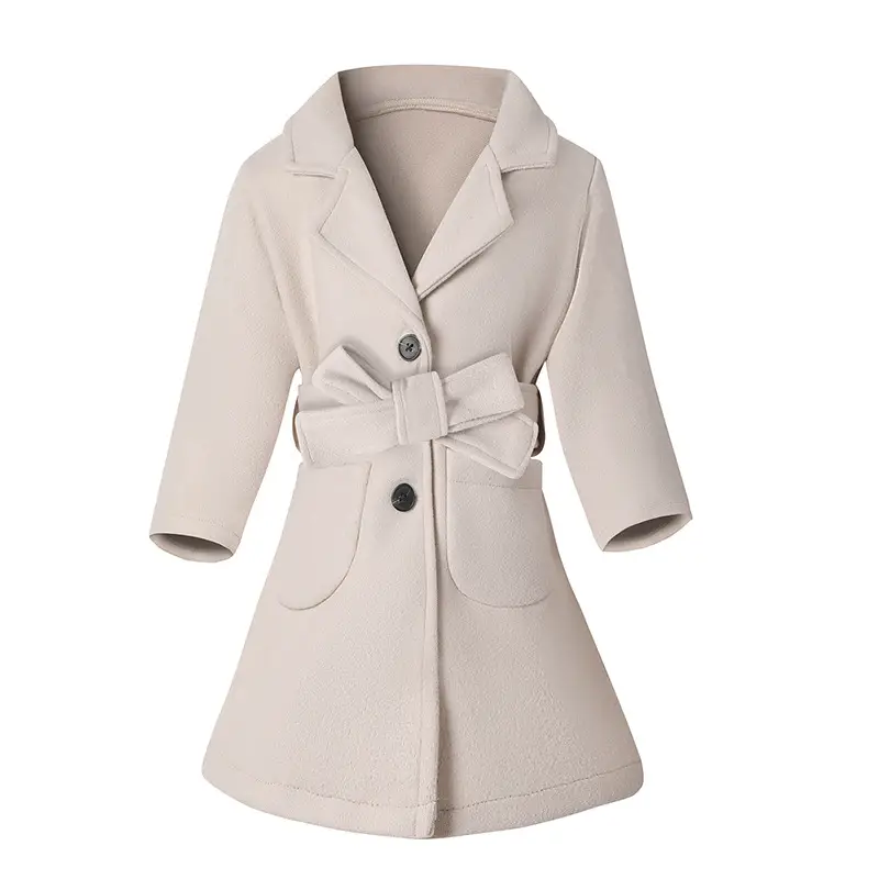 Women Woolen Long Coat Solid Brown Sheep Thick Lapels - Image 2