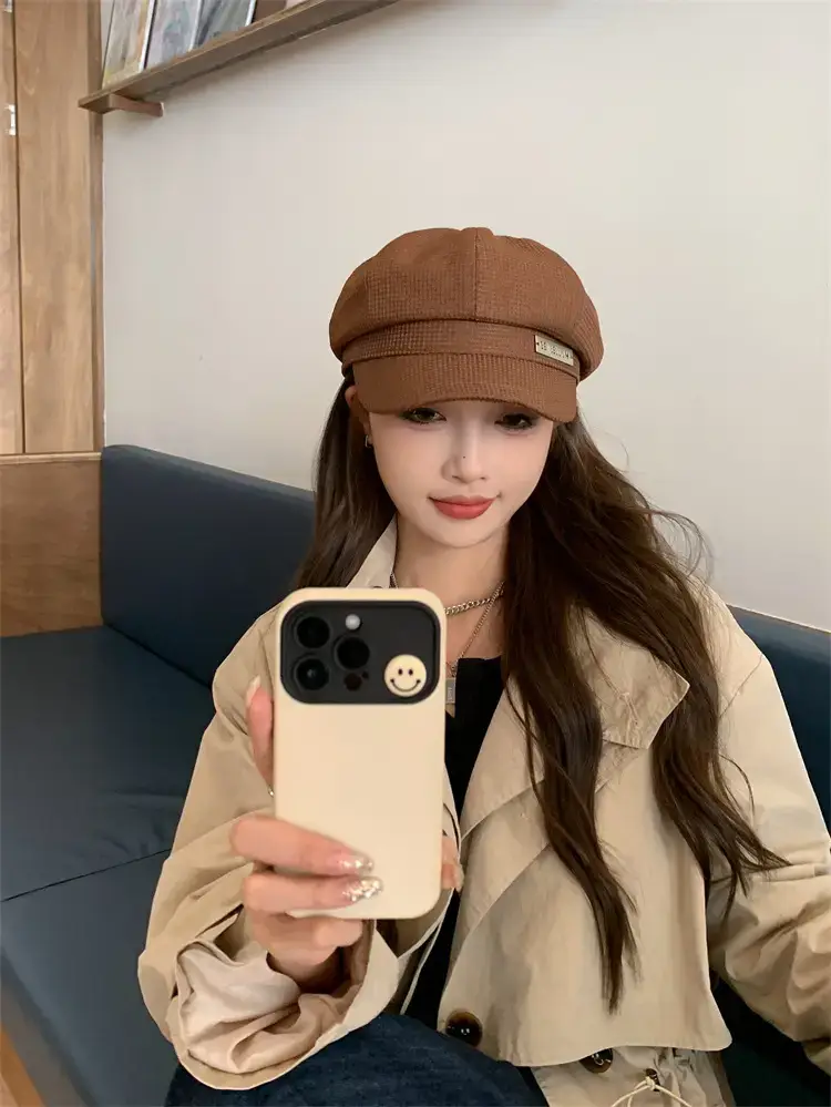 Women's Waffle Cap Summer Korean British Retro Hat — feature 15