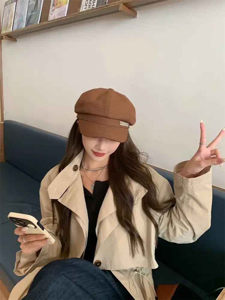 Women's Waffle Cap Summer Korean British Retro Hat — feature 16