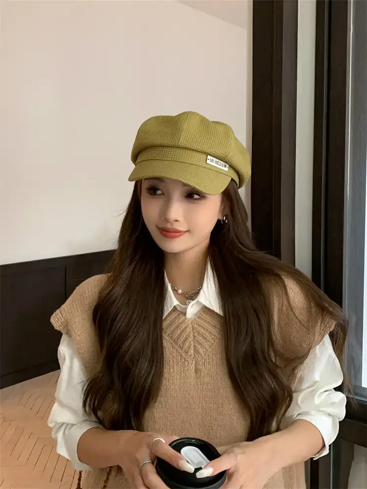 Women's Waffle Cap Summer Korean British Retro Hat — feature 20