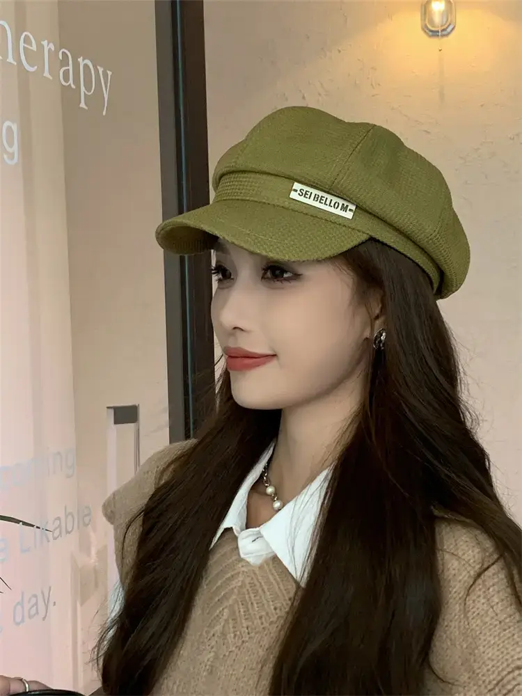Women's Waffle Cap Summer Korean British Retro Hat — feature 21