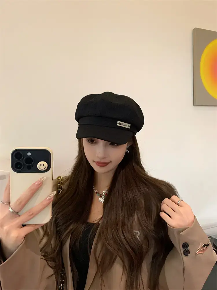 Women's Waffle Cap Summer Korean British Retro Hat — feature 8