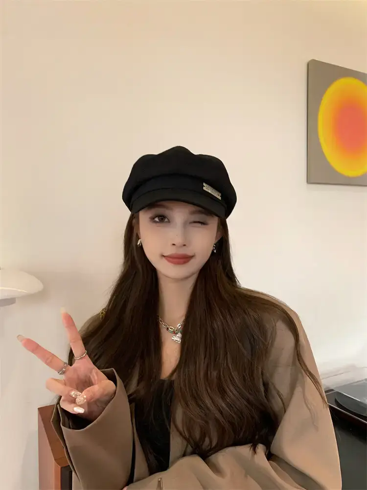 Women's Waffle Cap Summer Korean British Retro Hat — feature 9