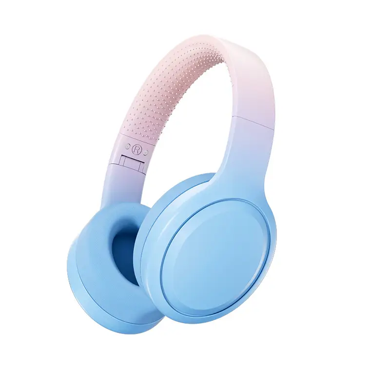 Wireless Bluetooth Headset Blue Pink Gradient Ultra Long Battery - Image 9