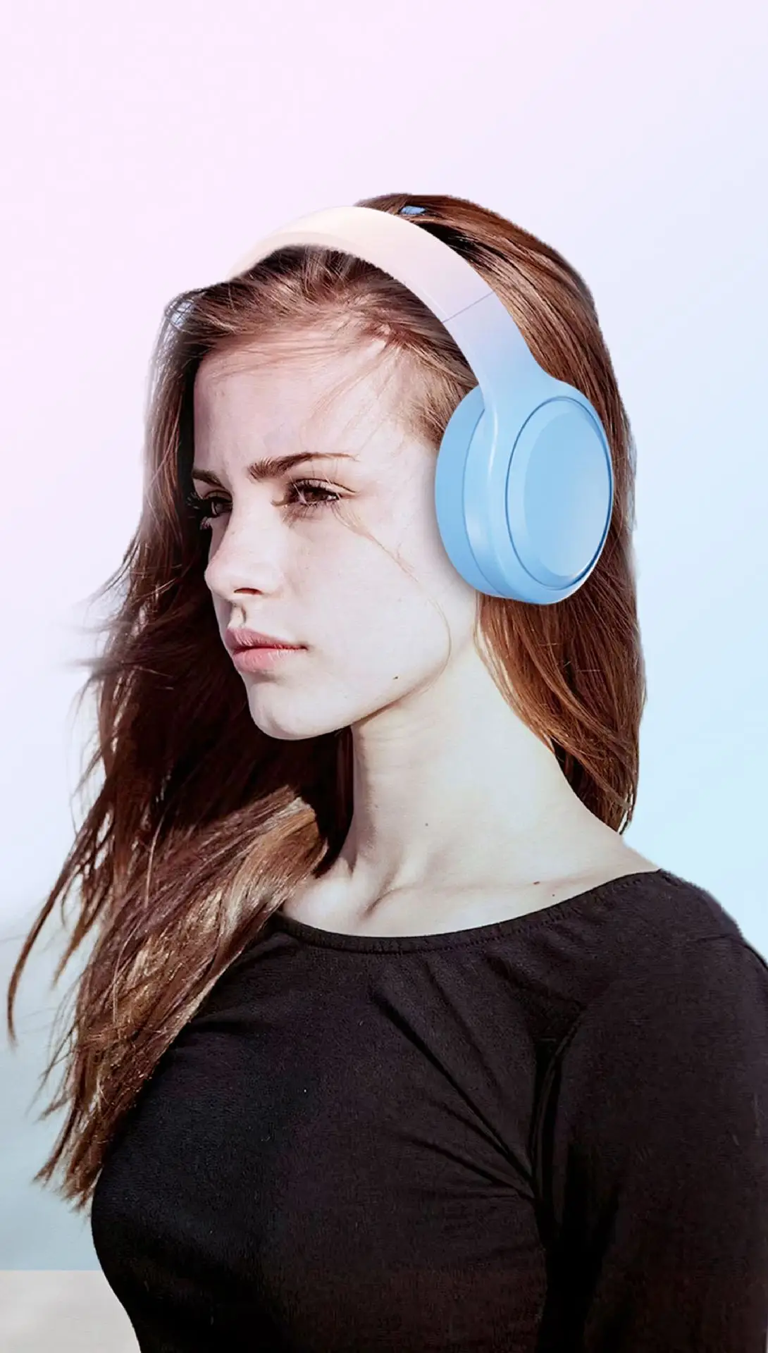 Wireless Bluetooth Headset Blue Pink Gradient Ultra Long Battery β feature 12