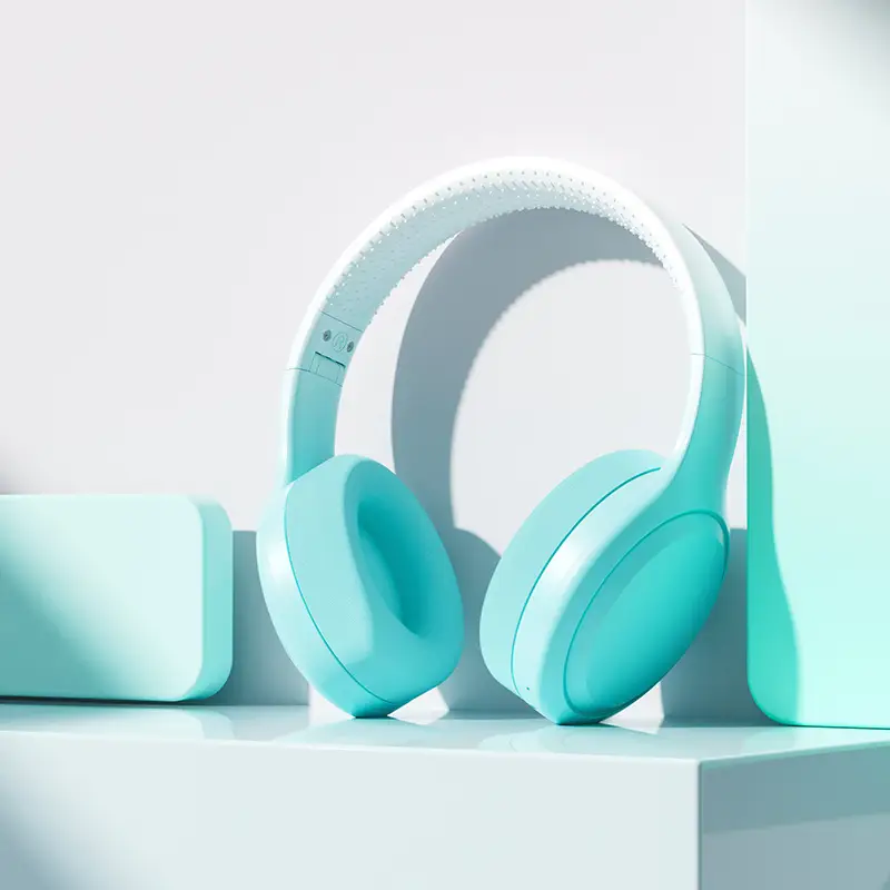 Wireless Bluetooth Headset Blue Pink Gradient Ultra Long Battery - Image 4