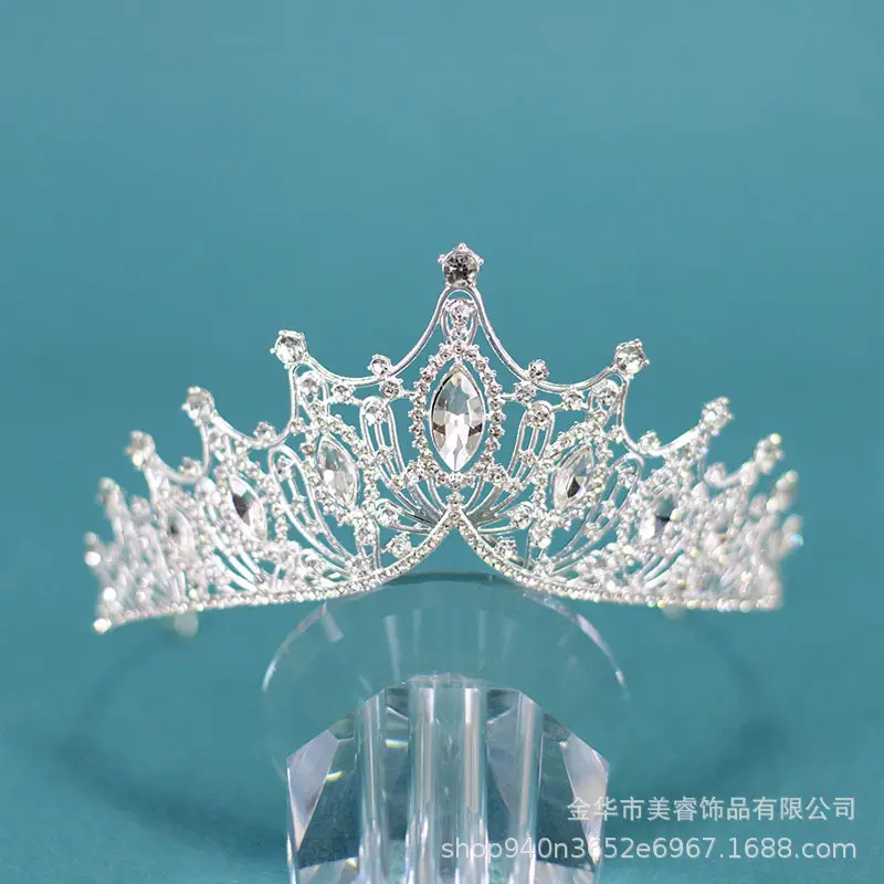 European Bridal Crown with Crystal Embellishment - Image 2