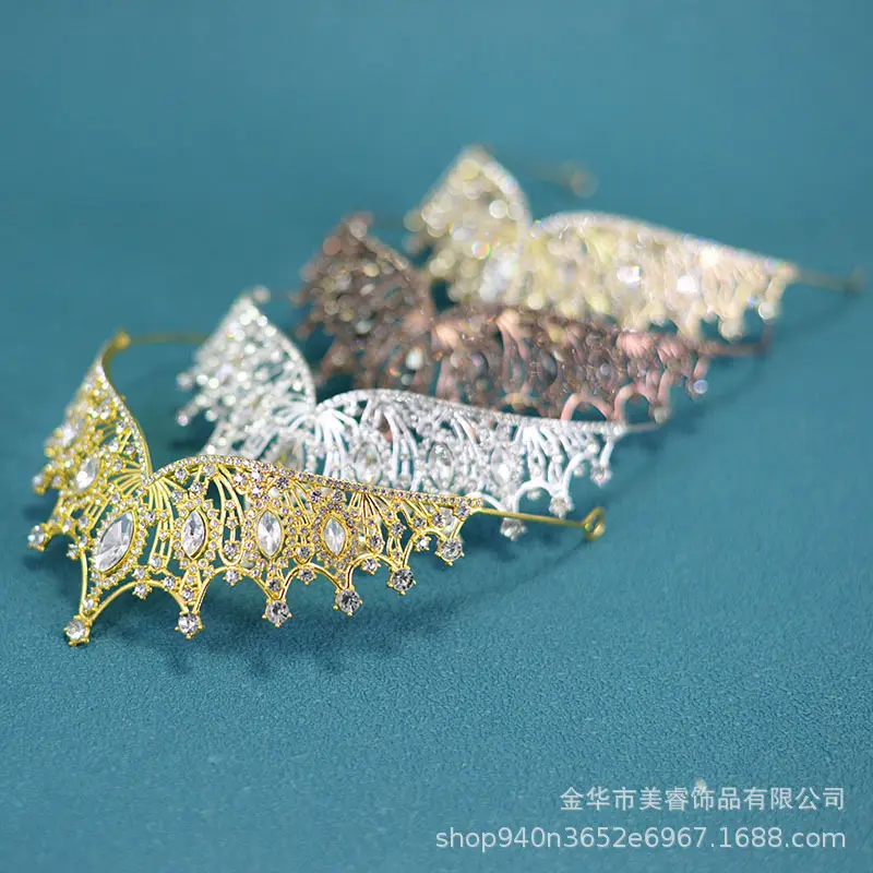 European Bridal Crown with Crystal Embellishment - Image 5