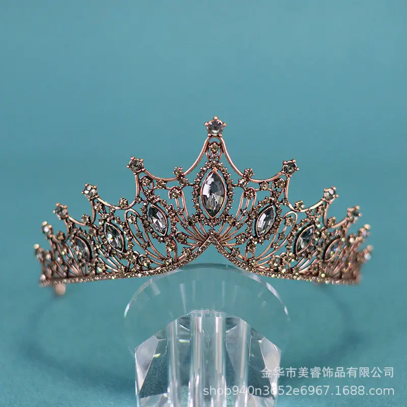 European Bridal Crown with Crystal Embellishment - Image 4