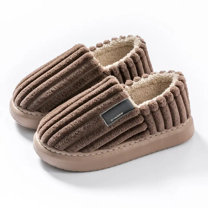 plus size Slippers Men's Winter Indoor Household Anti-slip Thickened Warm Cotton Slippers Men's Household Bag - Image 10