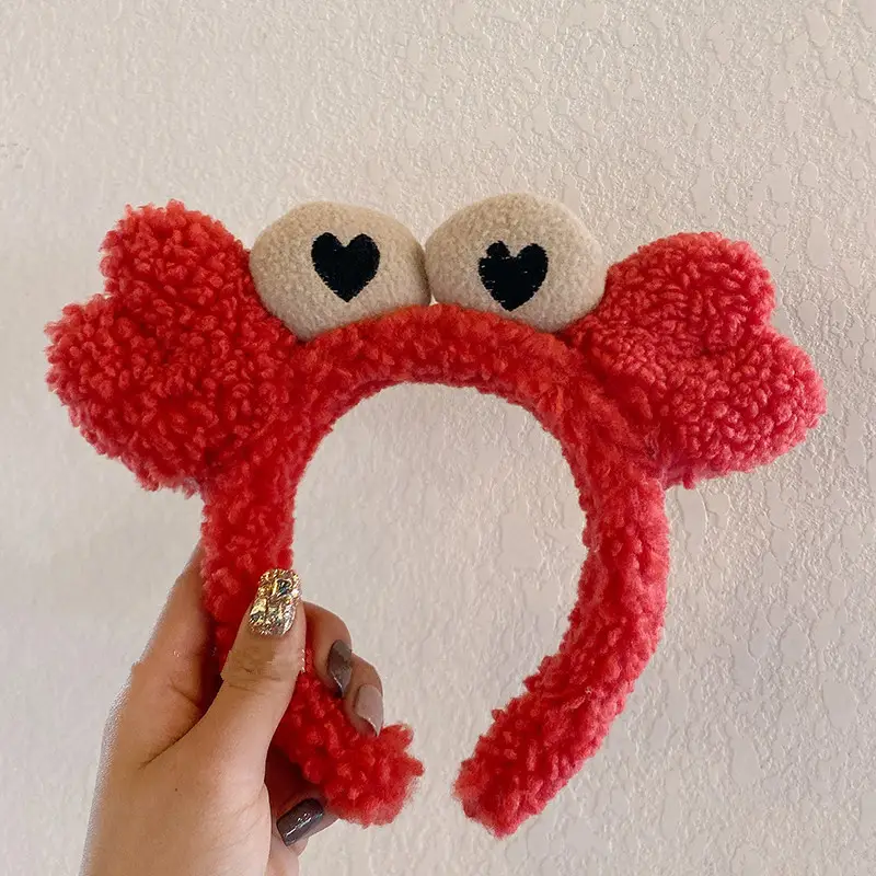 Red Crab Headband for Women 2023 Cute Plush Hairpin - Image 3