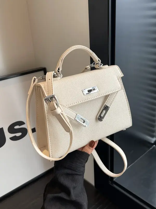 Women's Beige Square Shoulder Bag 2023 New Trend - Image 3