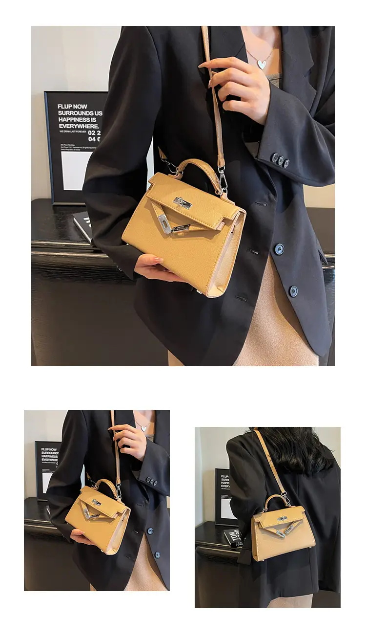 Women's Beige Square Shoulder Bag 2023 New Trend — feature 10