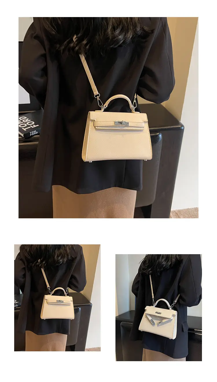 Women's Beige Square Shoulder Bag 2023 New Trend — feature 11