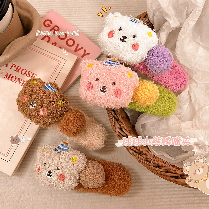 Cute Plush Bear Hairpin Clip for Girls Large Bangs - Image 5