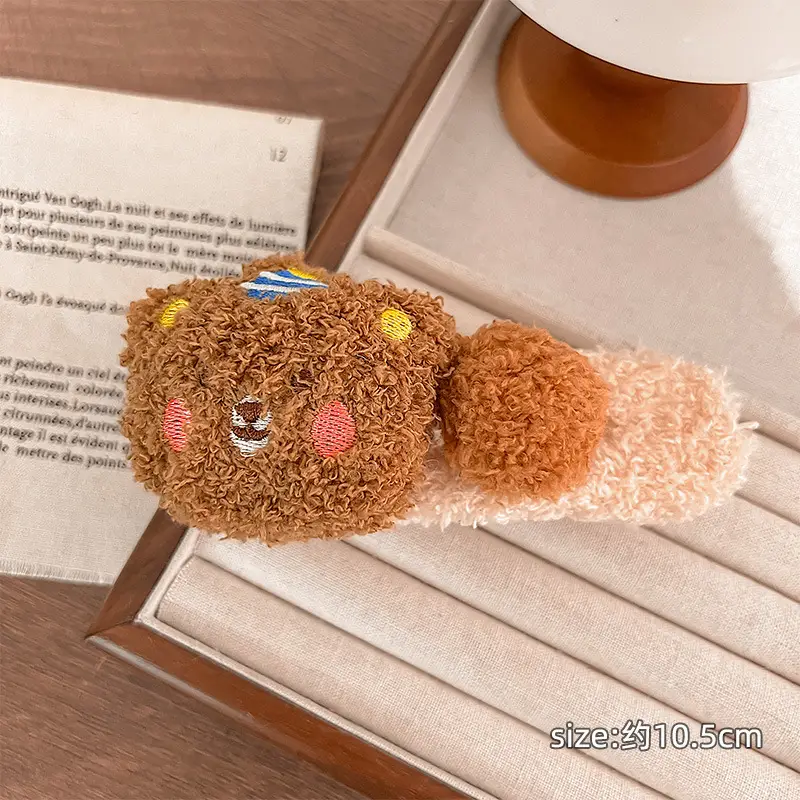 Cute Plush Bear Hairpin Clip for Girls Large Bangs - Image 4