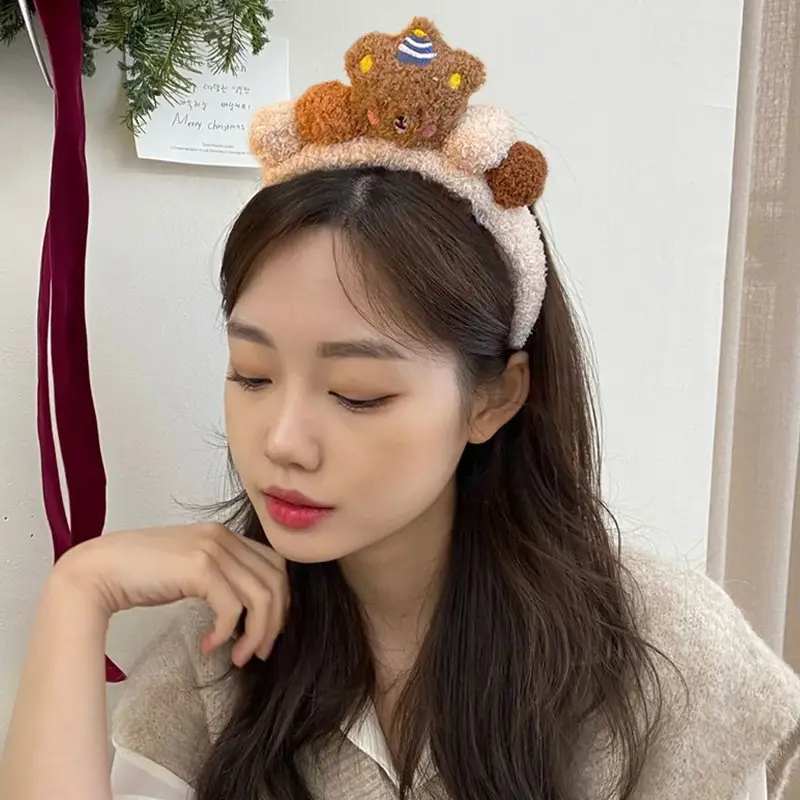Plush Bear Headband for Girls Autumn Winter