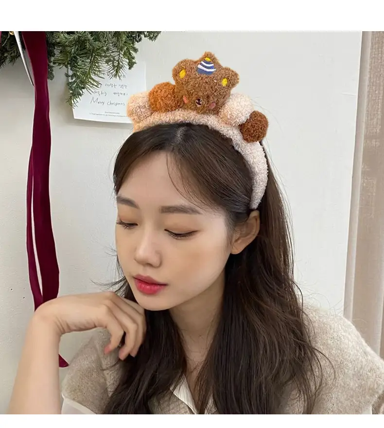 Plush Bear Headband for Girls Autumn Winter — feature 3
