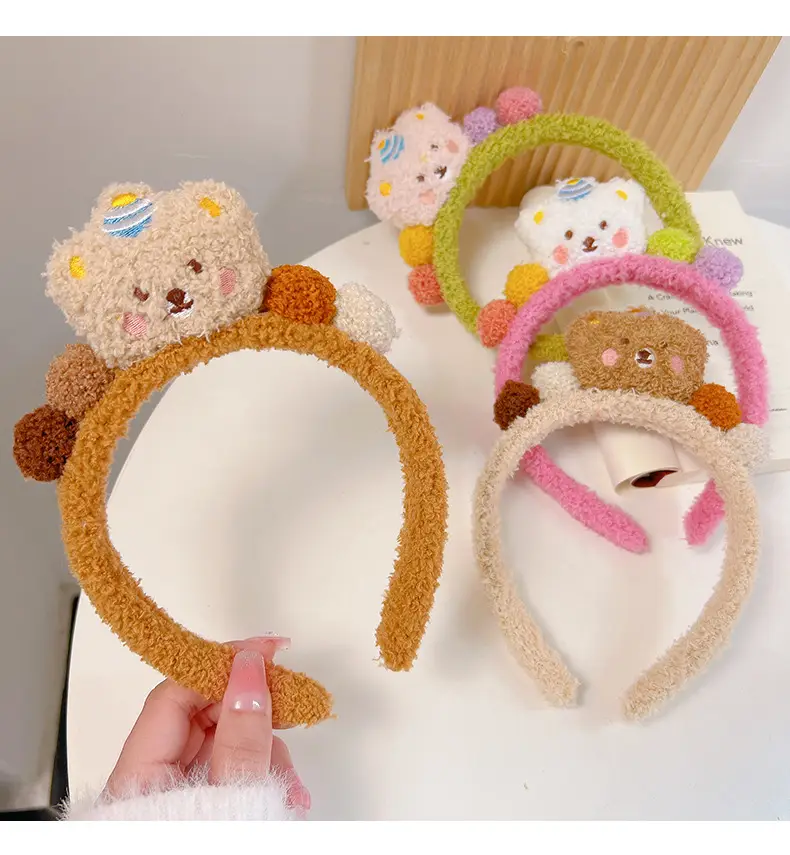 Plush Bear Headband for Girls Autumn Winter — feature 5