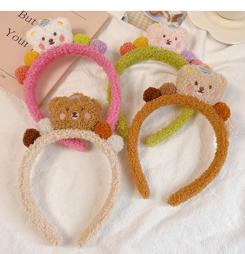 Plush Bear Headband for Girls Autumn Winter — feature 7