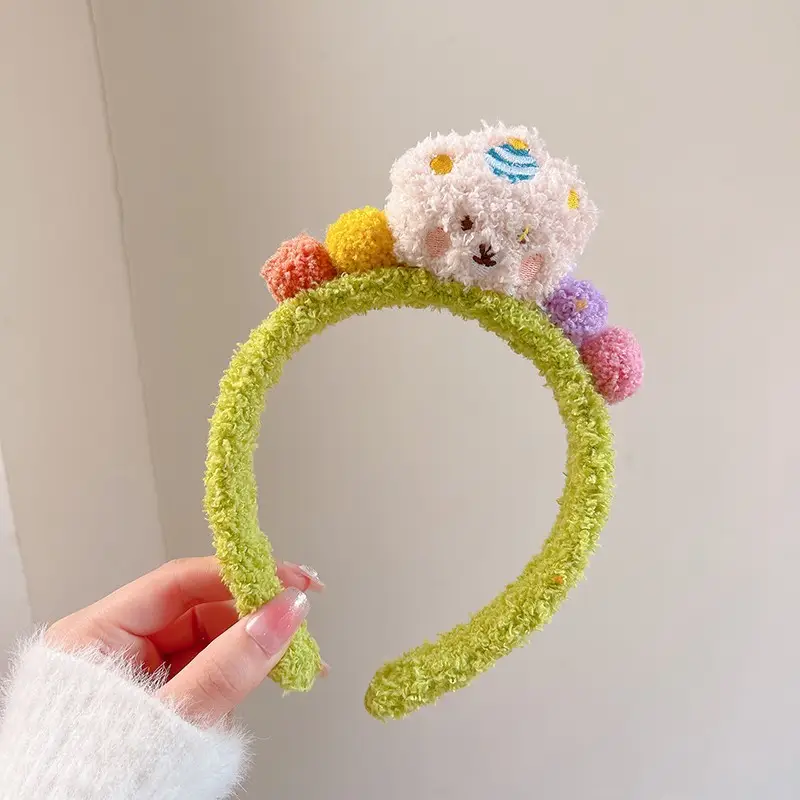 Plush Bear Headband for Girls Autumn Winter