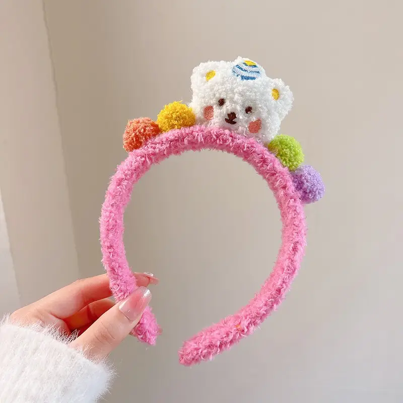 Plush Bear Headband for Girls Autumn Winter