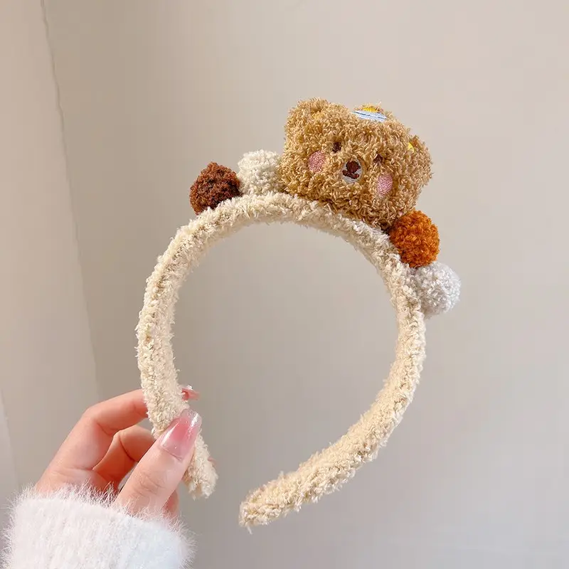 Plush Bear Headband for Girls Autumn Winter
