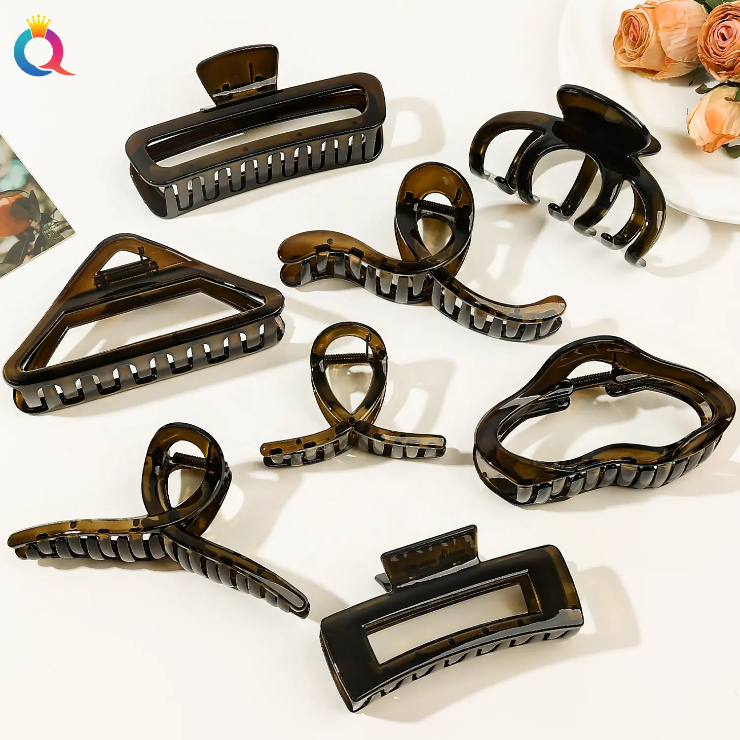Dark Brown Shark Hair Clip for Women High Grade Grip — feature 19