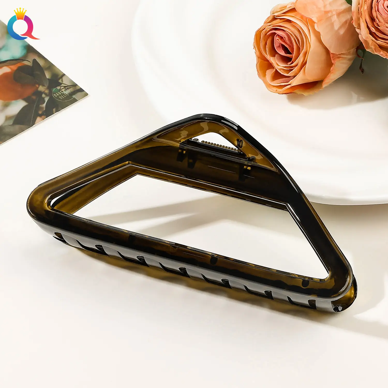Dark Brown Shark Hair Clip for Women High Grade Grip - Image 2