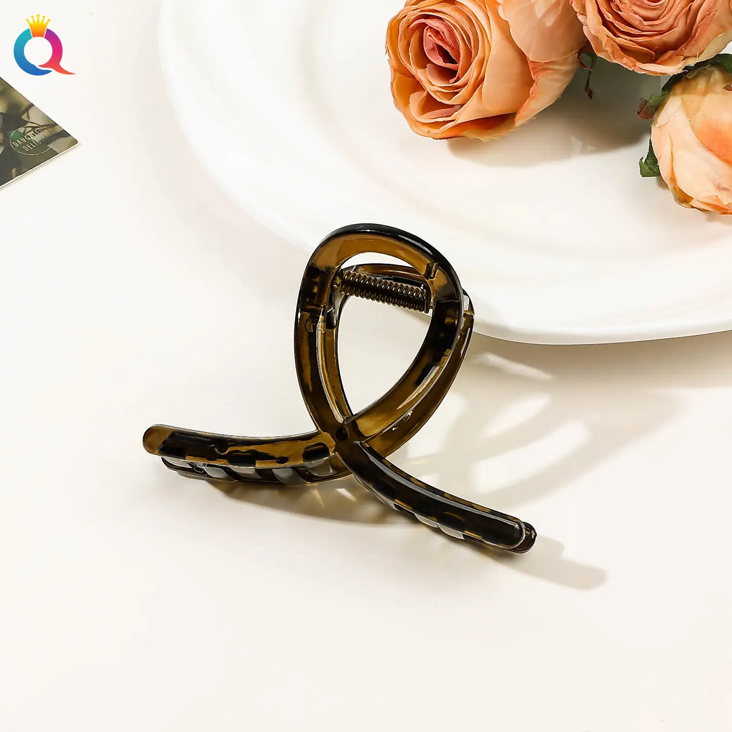 Dark Brown Shark Hair Clip for Women High Grade Grip - Image 3