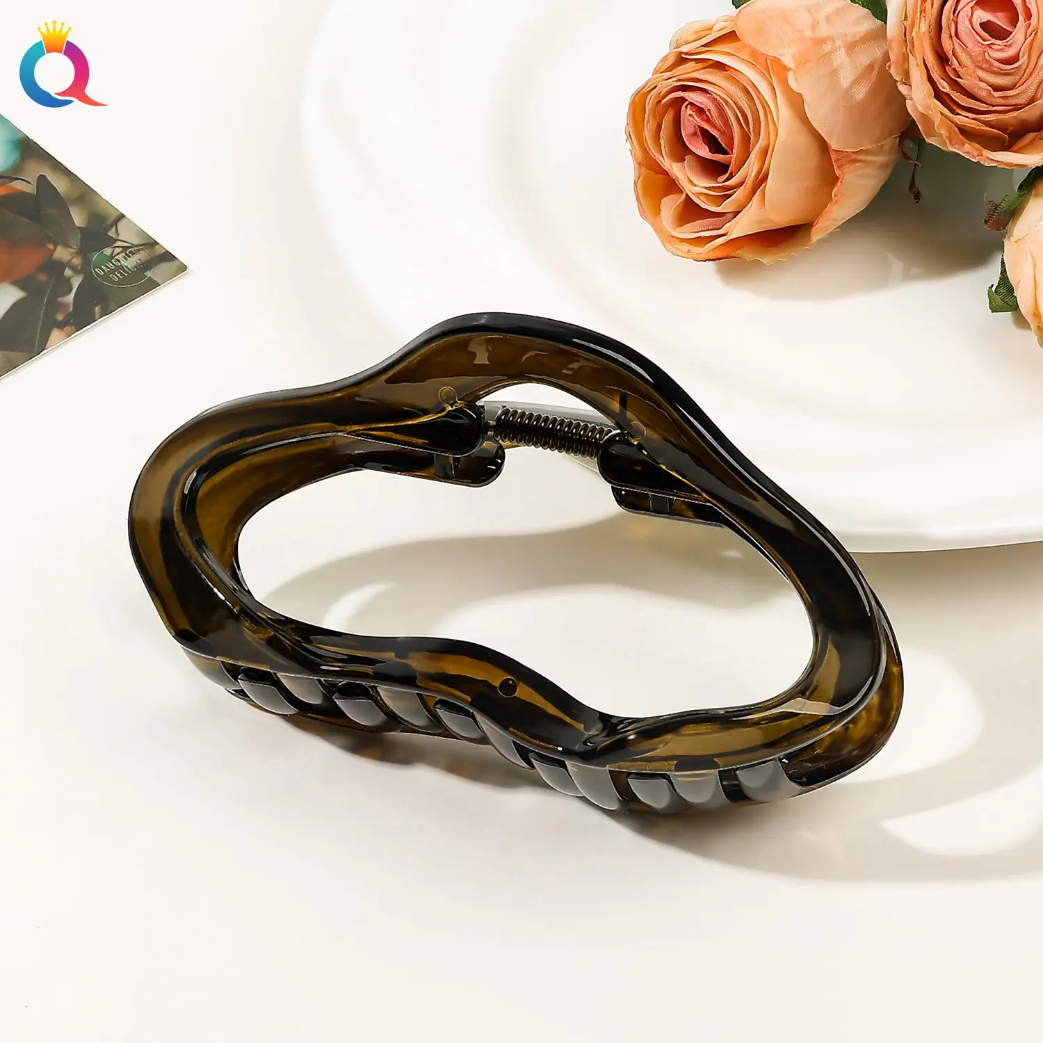Dark Brown Shark Hair Clip for Women High Grade Grip - Image 4