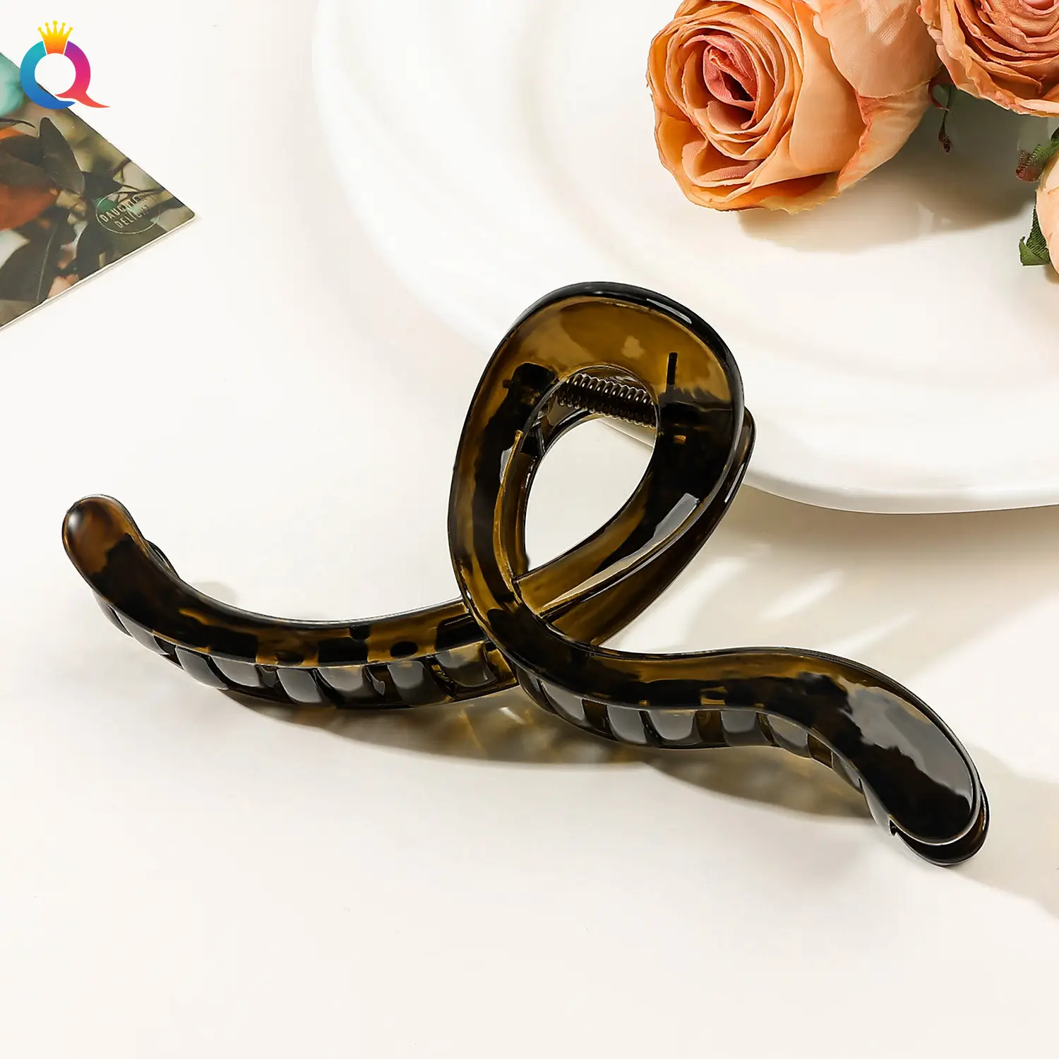 Dark Brown Shark Hair Clip for Women High Grade Grip - Image 5