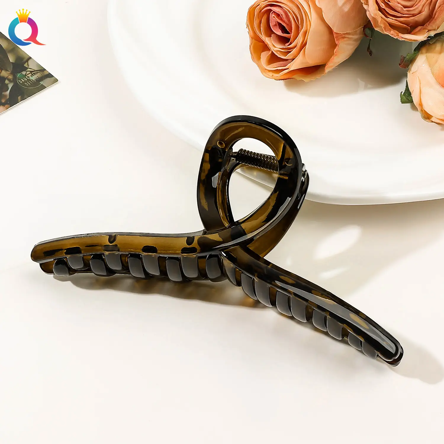 Dark Brown Shark Hair Clip for Women High Grade Grip - Image 6
